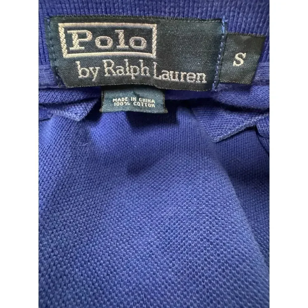 Vintage 90s Polo Ralph Lauren Blue Polo Shirt Red Pony Men’s Small Cotton